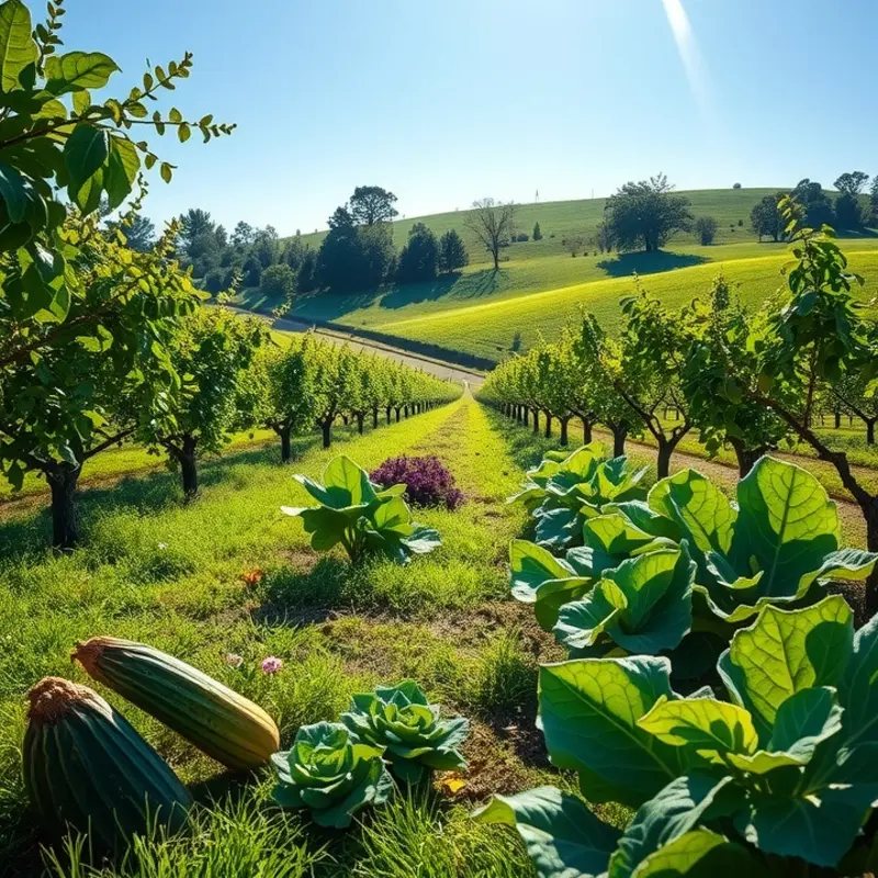 A vibrant landscape showcasing abundant fruits and vegetables, symbolizing the importance of nutrition.
