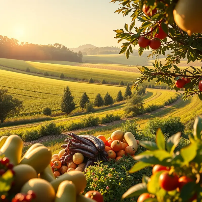 A vibrant field showcasing fresh produce reflecting the essence of nutrient timing.