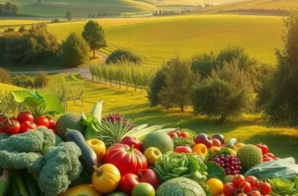 A vibrant, natural landscape celebrating healthy nutrition.