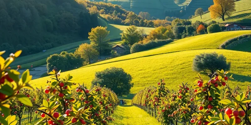 A stunning landscape showcasing vibrant produce in a natural setting, emphasizing healthy nutrition.
