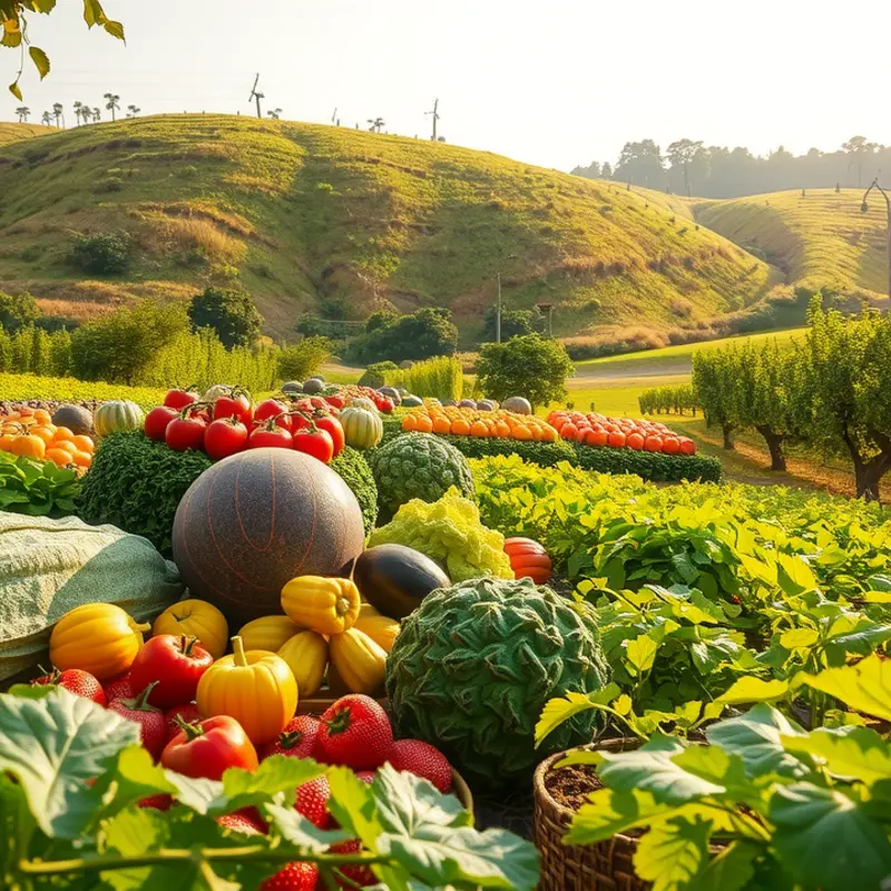 A scenic view of a sunlit field with lush crops, symbolizing natural nutrition.