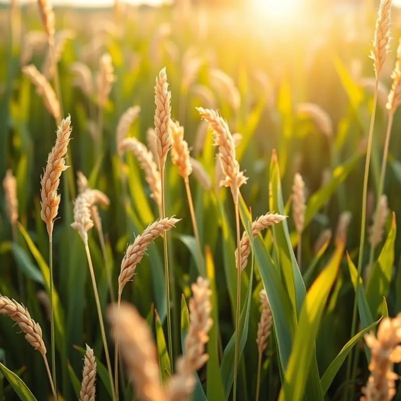 Vibrant grains and seeds cultivated in a natural setting.