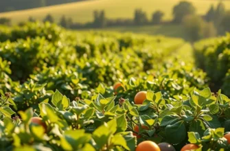 A scenic view of a vibrant organic landscape showcasing fruits and vegetables.
