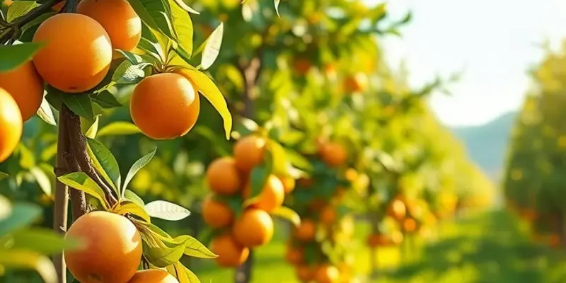 Photorealistic landscape showcasing a field of fresh vegetables and fruits.