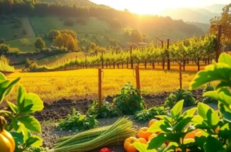 A beautiful landscape displaying organic produce, inspiring healthy meal preparation.