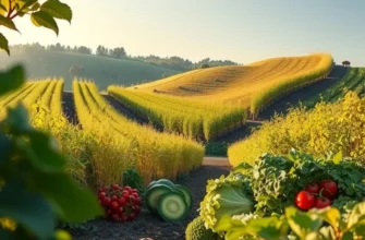 A sunny orchard filled with fresh organic produce