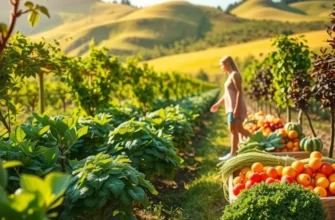 A peaceful field of fresh and vibrant produce that represents the connection between emotional health and nourishment.