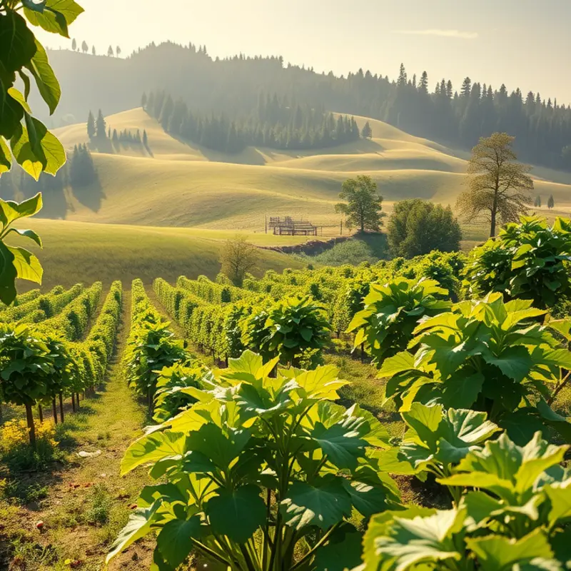 A beautifully sunlit orchard, rich with natural produce, symbolizing the nutritious benefits of pistachios.