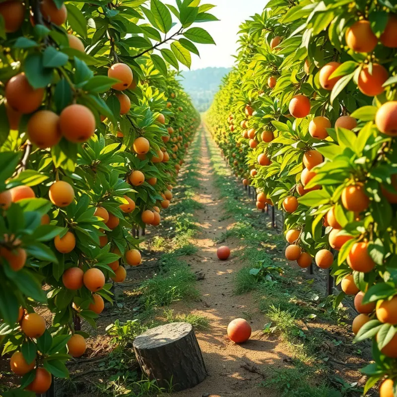 A sunlit field showcasing organic vegetables and fruits, perfect for healthy cooking.