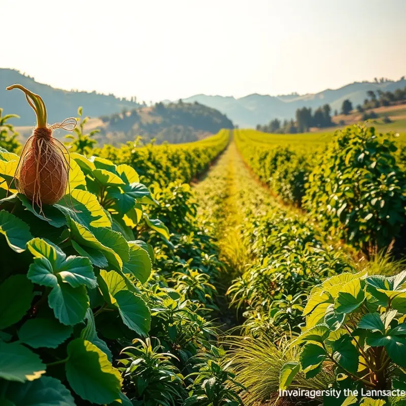 A serene sunlit field showcasing organic produce, representing healthy alternatives.