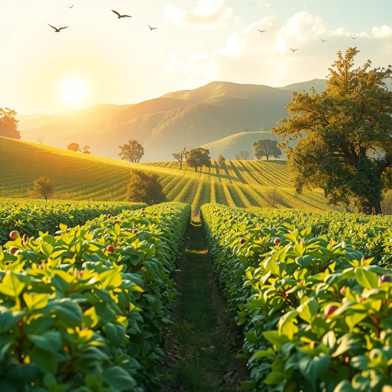 A sunlit field full of vibrant organic produce showcasing the essence of a whole-food plant-based diet.