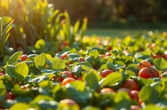 A serene landscape with vibrant fruits and vegetables symbolizing sacred culinary traditions worldwide.