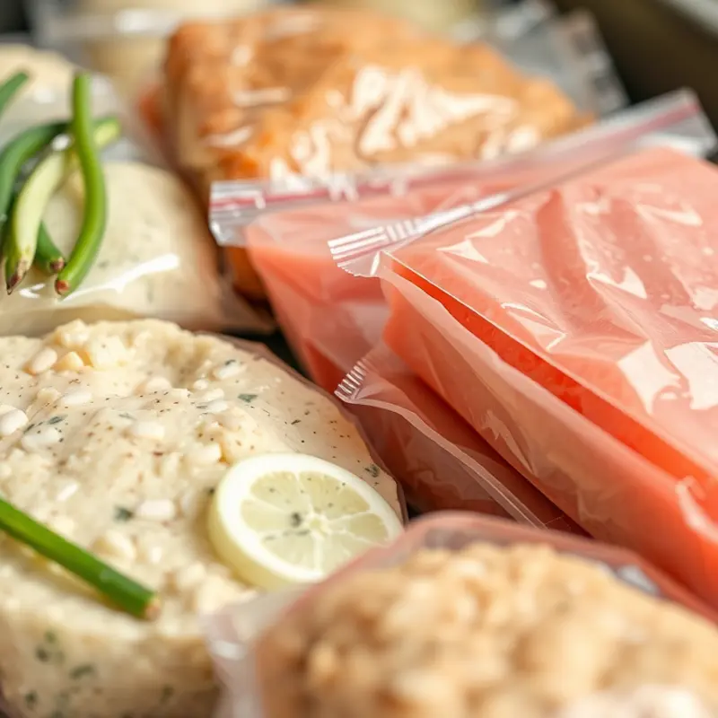 An organized freezer making the most of available space with labeled containers.