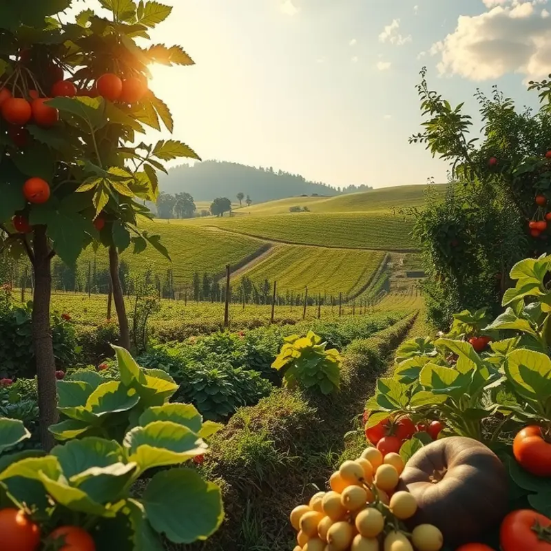 A vibrant field of sage surrounded by lush greenery, symbolizing nature’s abundance.