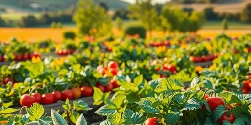 A serene landscape showcasing the essence of organic growth and freshness.