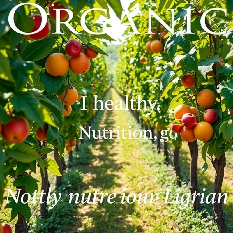 A vibrant sunlit field flourishing with organic vegetables and fruits.