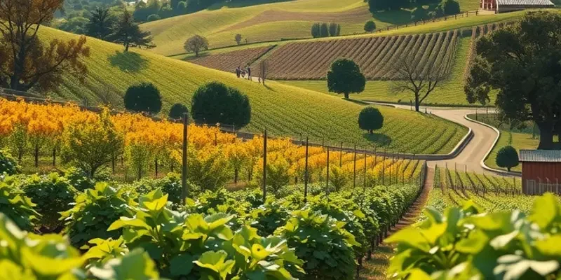 A charming sunny orchard filled with vibrant vegetables and fruits that embodies the heart of quality sauces.