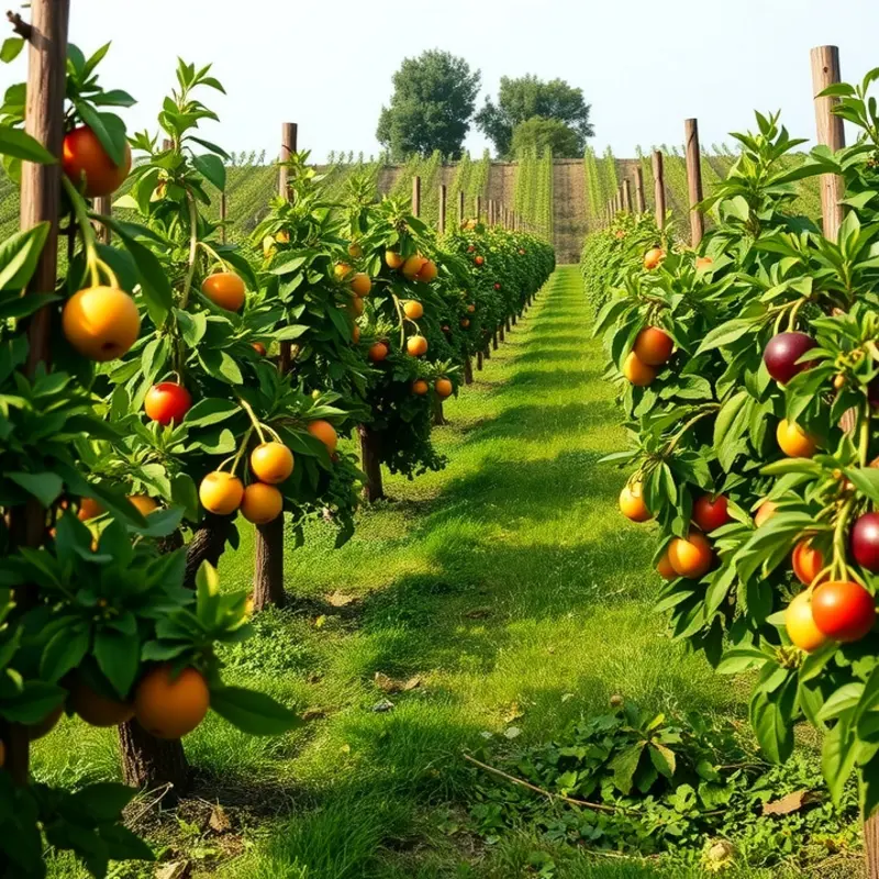 A vibrant sunlit field showcasing the abundance of fresh, organic produce.