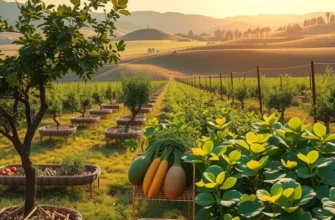 A scenic orchard conveying freshness and wellness through organic produce.