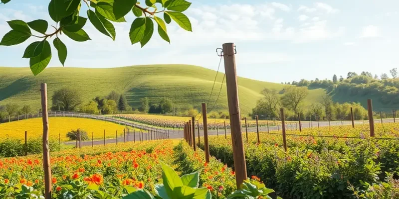 A landscape filled with fresh fruits and vegetables highlighting healthy eating.