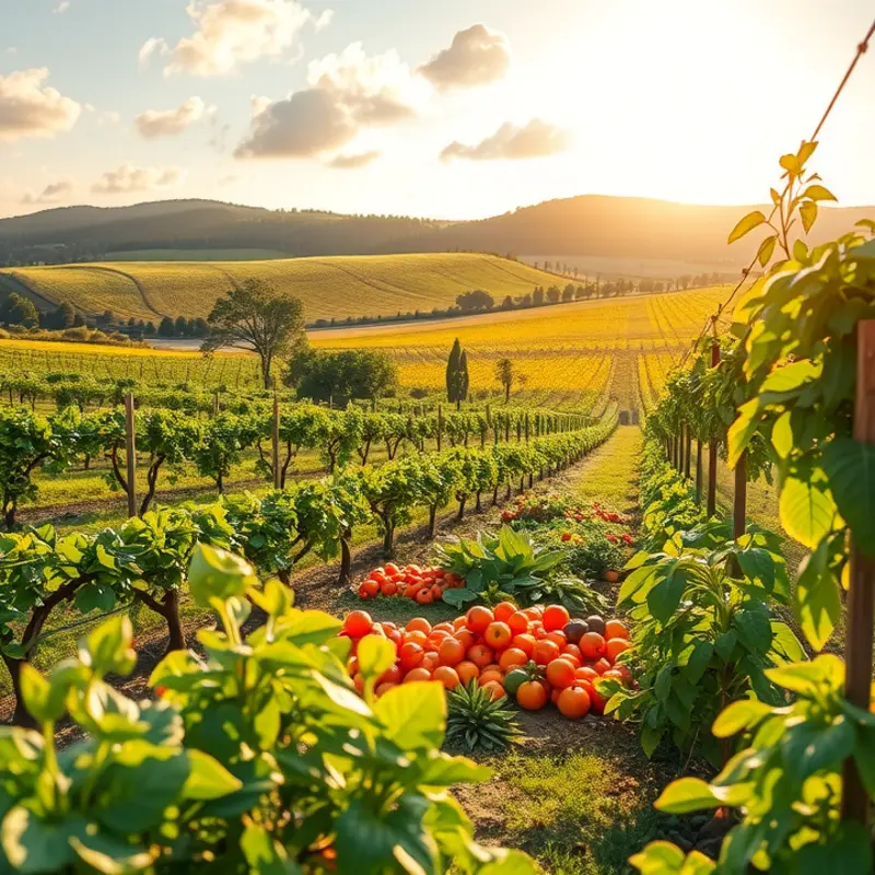 A sunlit field showcasing natural ingredients that inspire healthy cooking.