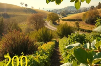 A scenic landscape showcasing a sunlit field filled with vibrant vegetables and fruits, emphasizing the beauty of organic farming.