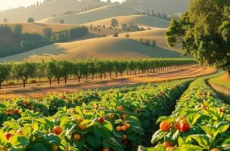 A picturesque food garden rich with organic vegetables and fruits.