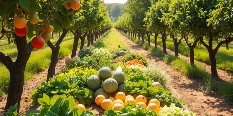 A bright orchard with healthy, fresh fruits illustrating the importance of quality in baking.