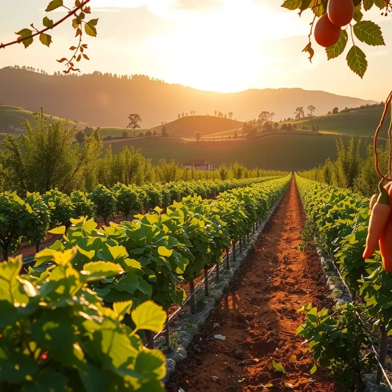 A sunlit field teeming with fresh organic produce.