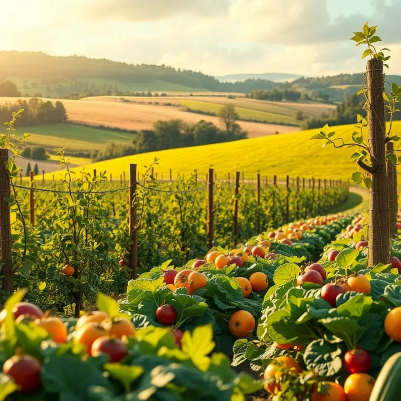 A vibrant organic field rich with nature’s bounty.