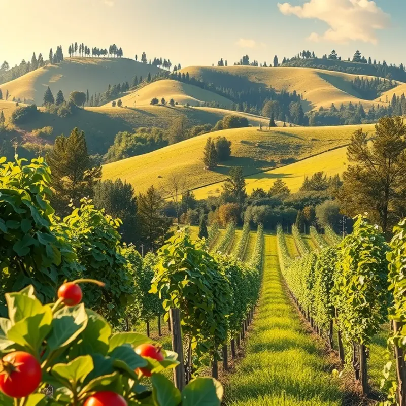 A vibrant orchard highlighting the abundance of organic produce.