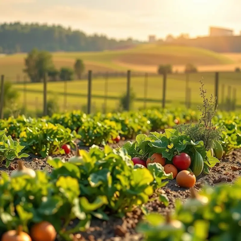 A vibrant field showcasing the fresh abundance of organic produce.