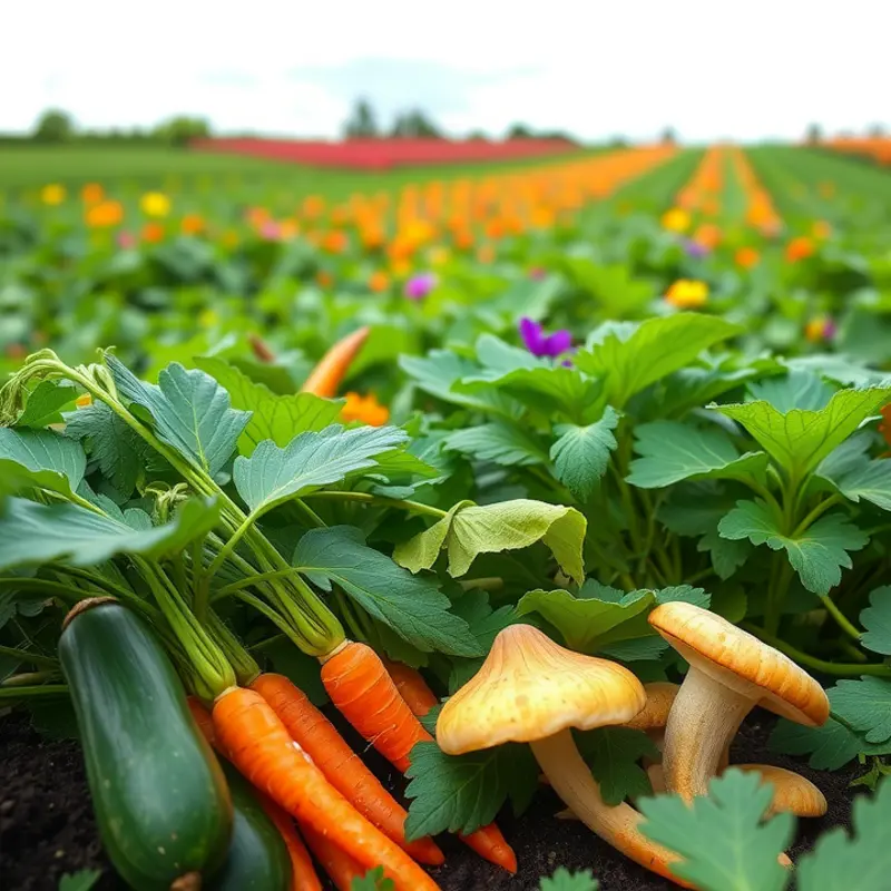 Vibrant grains and seeds cultivated in a natural setting.