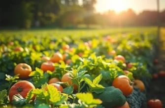 A vibrant field of organic produce under the sun.