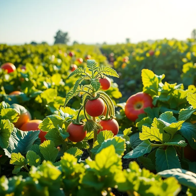 An abundant garden featuring organic vegetables and fruits showcasing nature’s freshness.