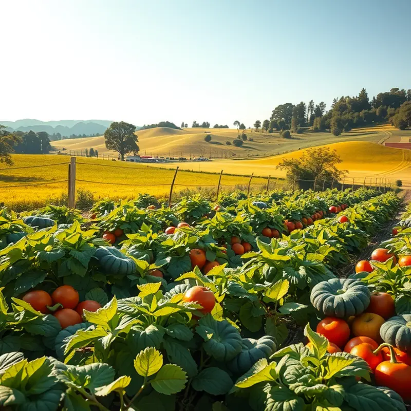 A vibrant sunlit field representing fresh produce.