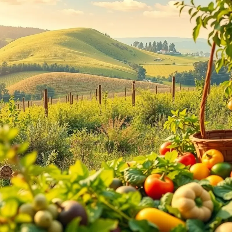 A sunlit orchard depicting abundance and freshness.