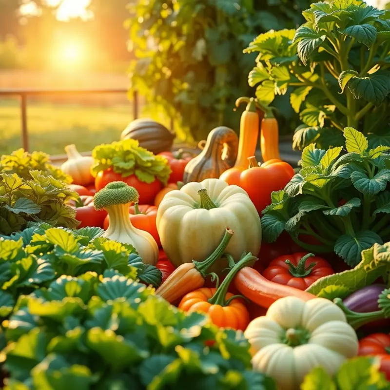 A vibrant vegetable garden filled with organic produce, symbolizing balanced nutrition.