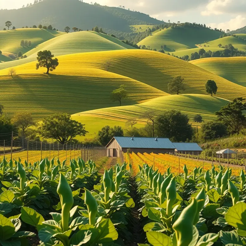 A bountiful orchard showcasing vibrant produce, symbolizing the fresh ingredients for perfect gravy.
