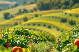 Vibrant sunlit landscape showcasing fruits and vegetables to inspire healthy detox.
