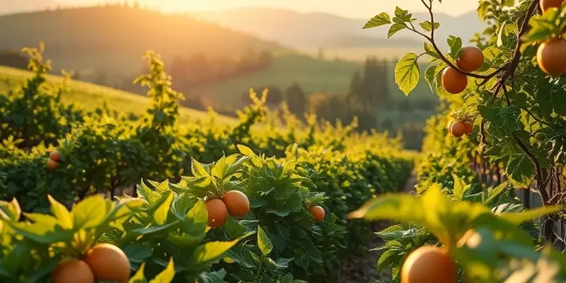 Lush, vibrant landscape depicting healthy produce, embodying the essence of nutrition.