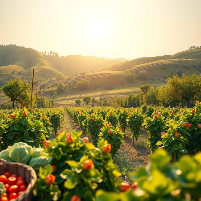 A serene landscape highlighting the bounty of nature’s organic produce.