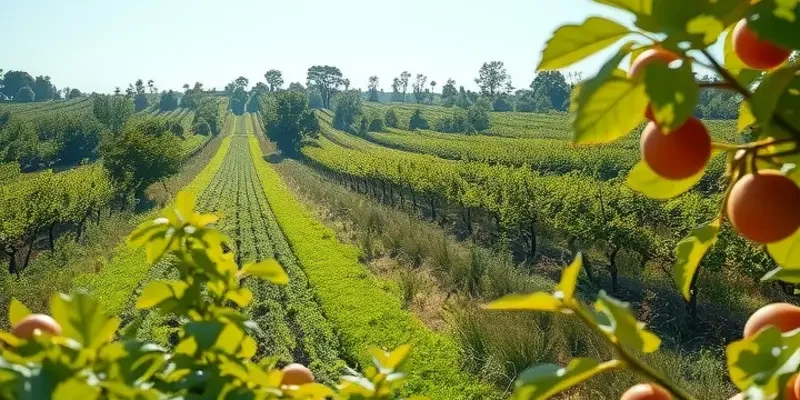 Sunlit field with vibrant produce symbolizing health and nutrition.