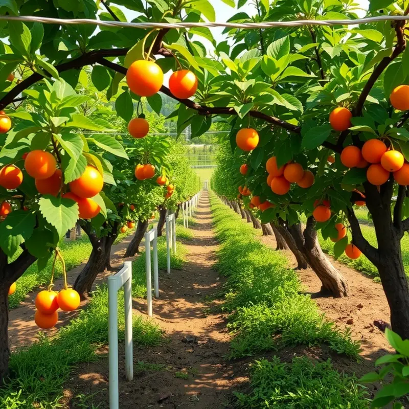 An orchard abundant with fresh fruits and vegetables, representing natural culinary alternatives.