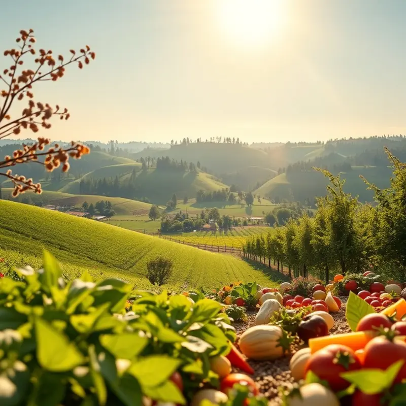 A diverse range of healthy animal protein sources in their natural environment.