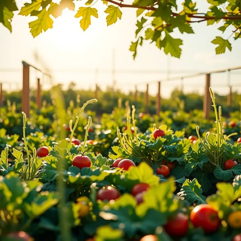 A sunlit garden showcasing organic beans and vegetables, ideal for creating creamy spreads.