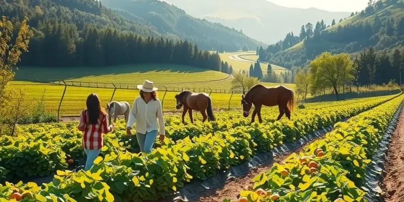 A beautiful landscape of vibrant beans growing in a sunlit field, illustrating the abundance of organic produce.