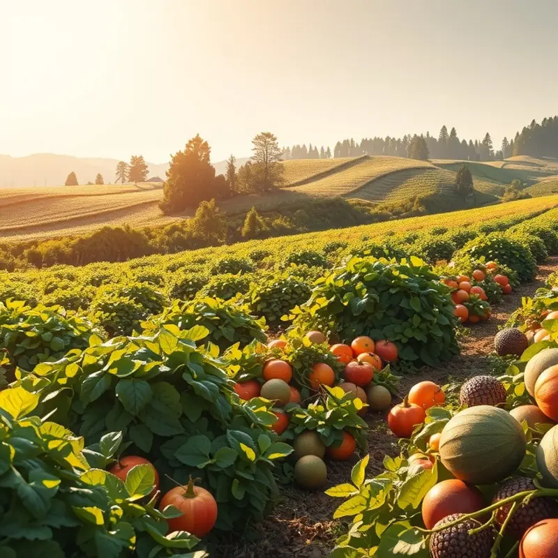 A thriving organic landscape filled with vibrant produce.