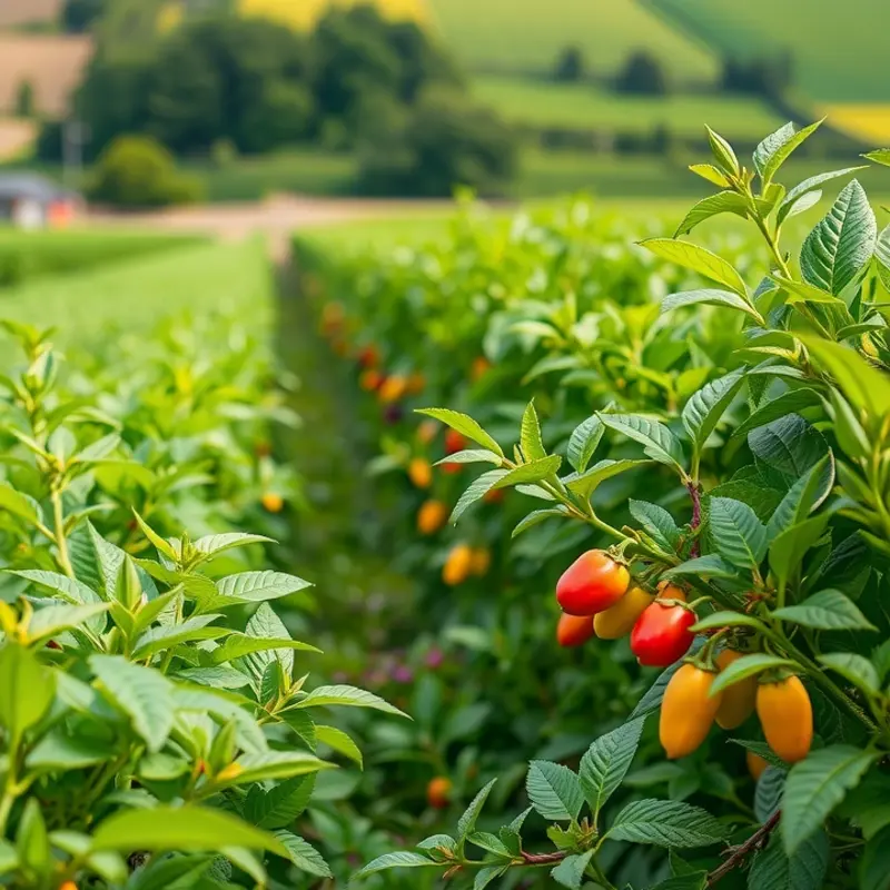 An orchard abundant with fresh fruits and vegetables, representing natural culinary alternatives.