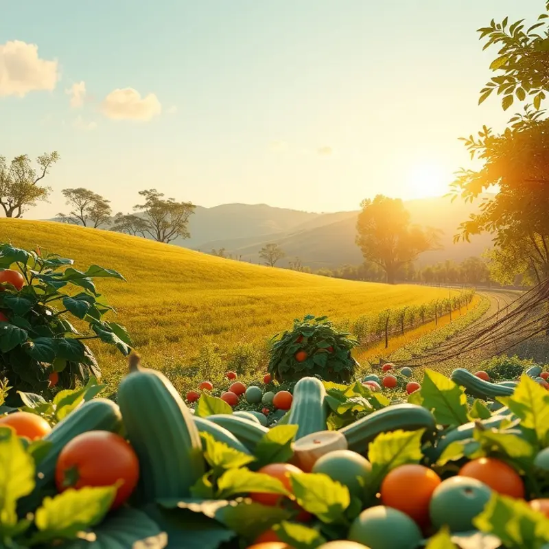 A vibrant orchard full of organic produce, symbolizing health and nourishment.